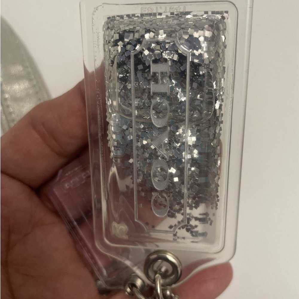 Coach Silver Sparkle Glitter Keychain - Picture 8 of 8